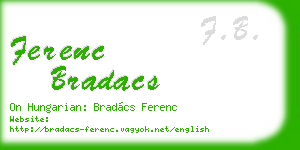 ferenc bradacs business card