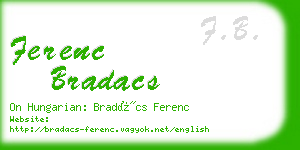 ferenc bradacs business card